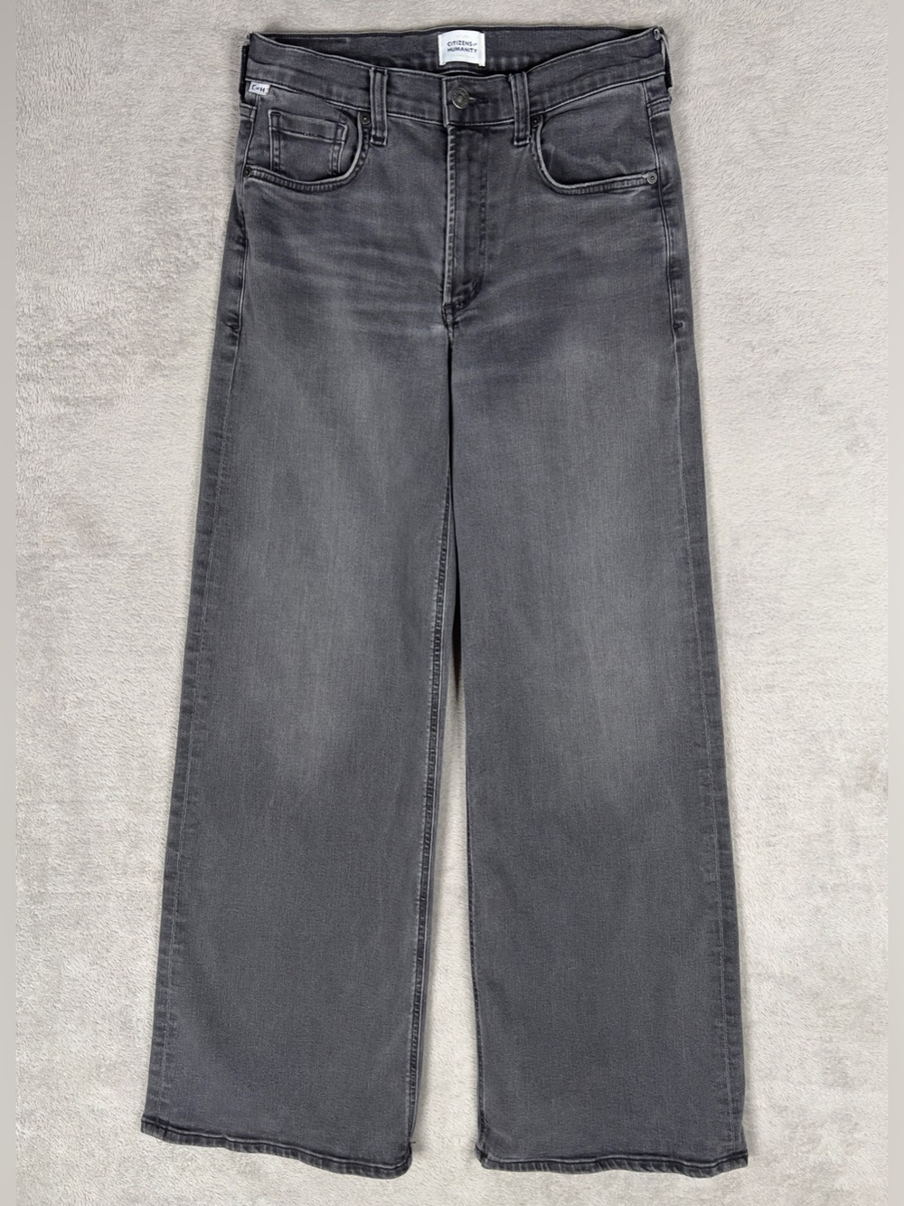 Citizens of Humanity Loli Mid Rise Jeans Women's 27 Baggy Wide Leg Y2K Black